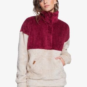Roxy Womens Coastal Route Sherpa Pullover Fleece Sz L